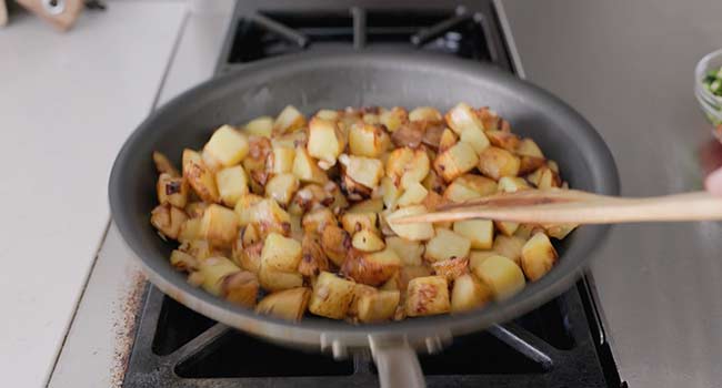 sautéing potatoes