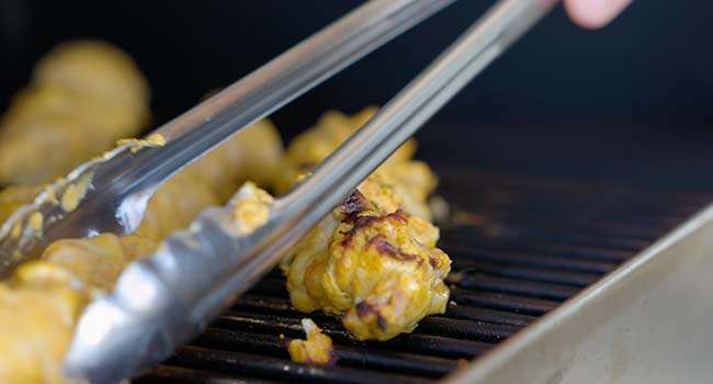 chicken tikka on the grill