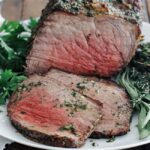 sliced herb and garlic bottom round roast