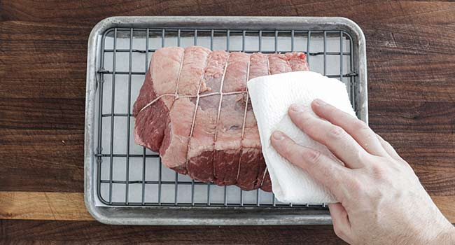 patting fry a beef roast