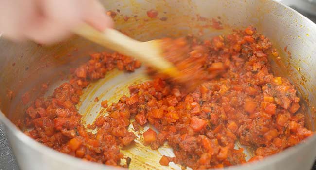 stewing tomatoes and peppers