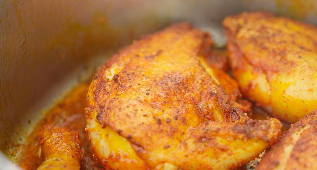 crispy chicken in a pan