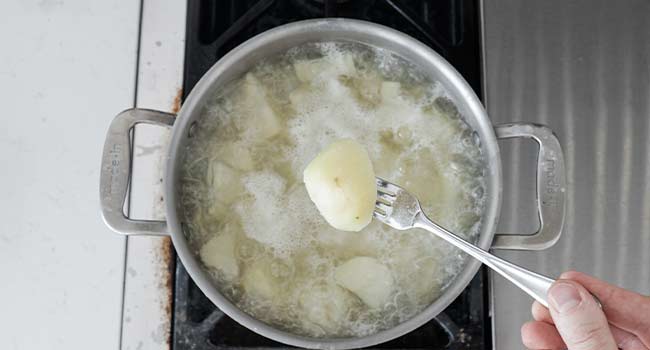 boiling potatoes