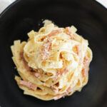 pasta alla papalina in a bowl