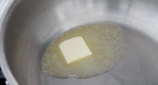 melting butter in a pan