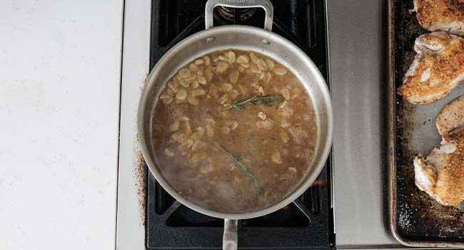 simmering wine and garlic