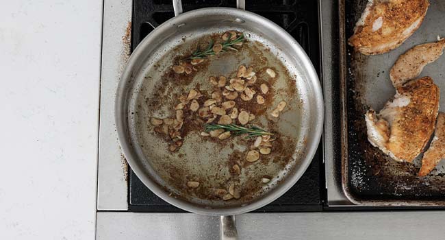 cooking garlic and rosemary