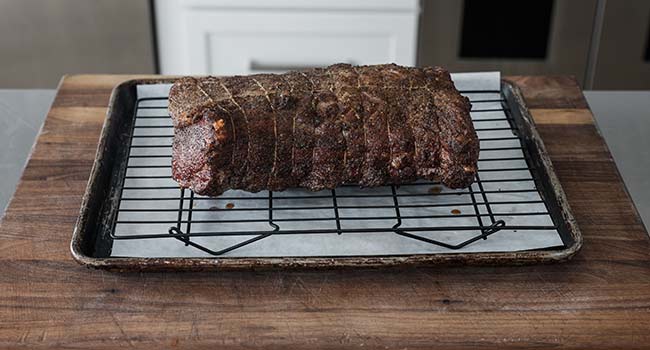 resting a new york strip roast