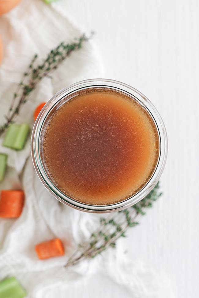 veal stock in a jar