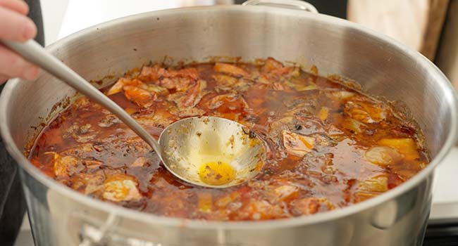 skimming a veal stock