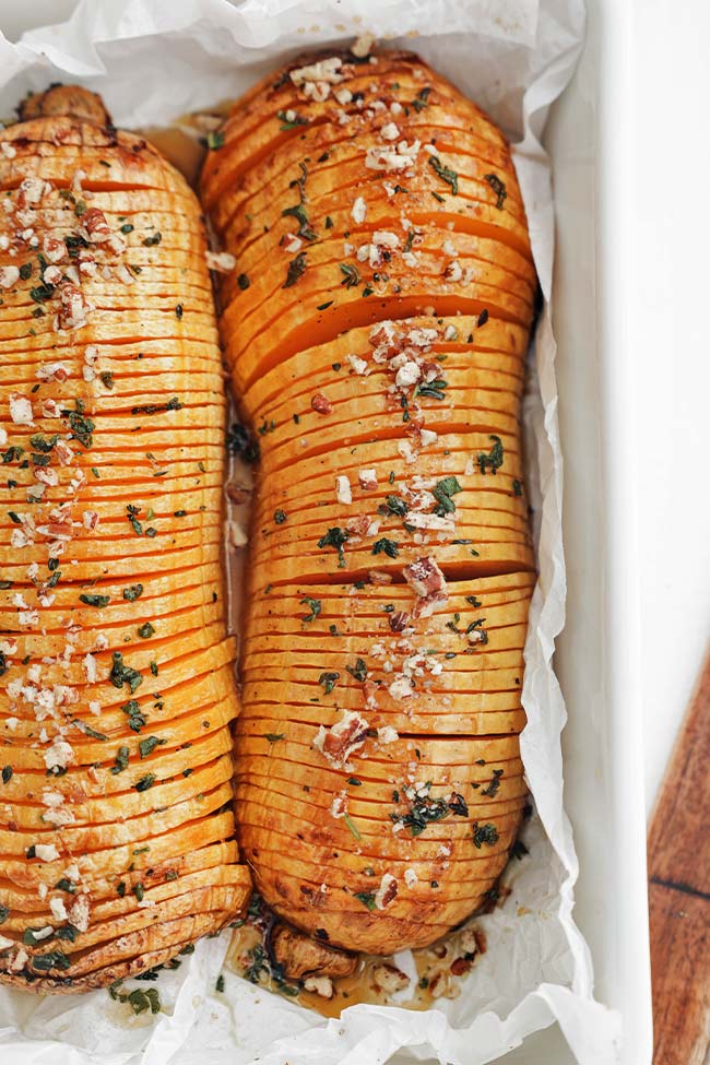 roasted hasselback butternut squash