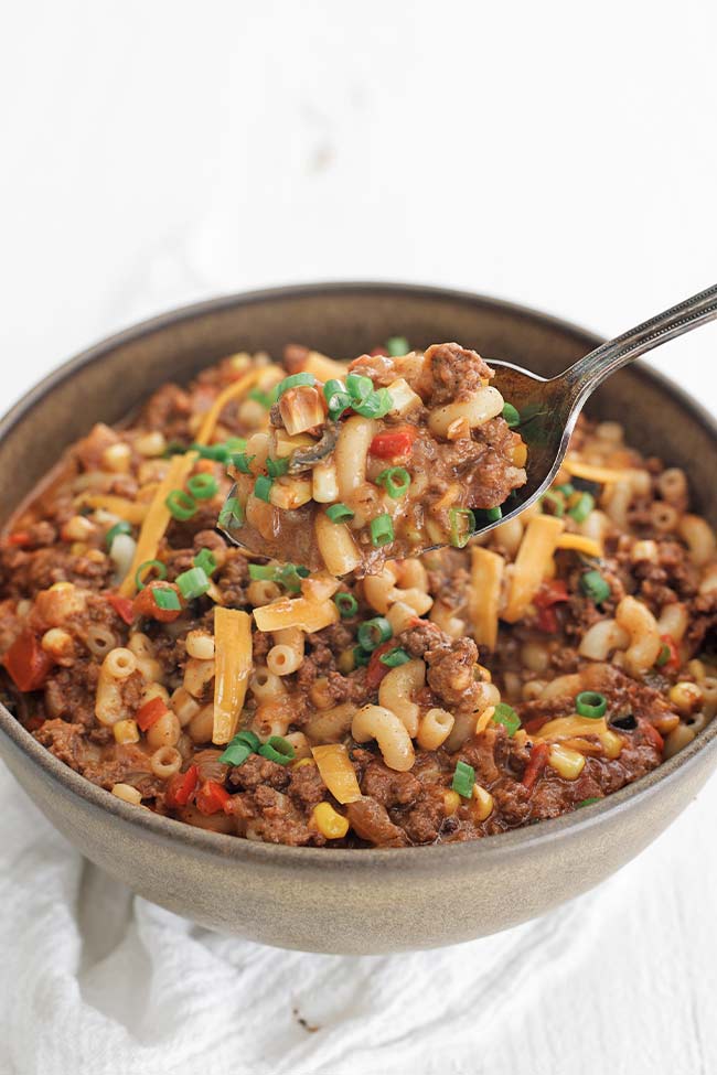 texas goulash in a bowl