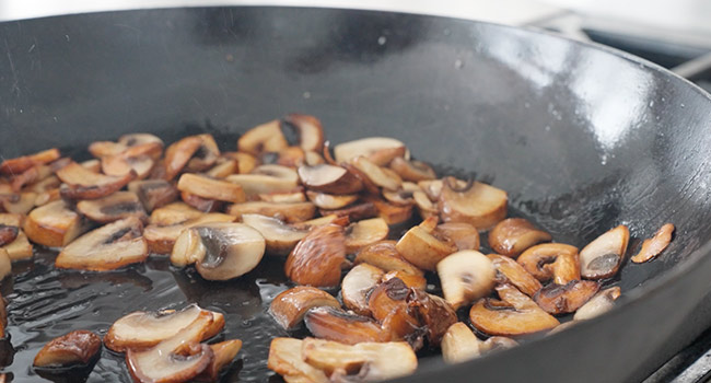 sautéing mushrooms