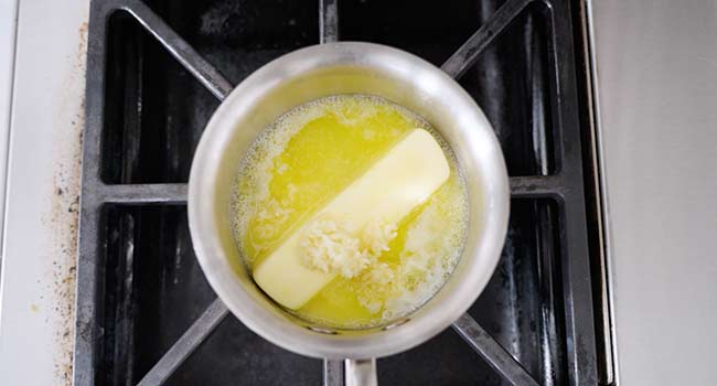 melting butter with garlic