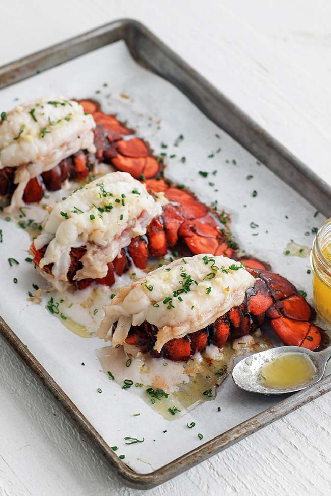 baked lobster tails with butter and herbs