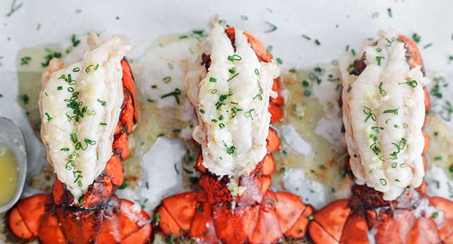 baked lobster tails with herbs and garlic butter