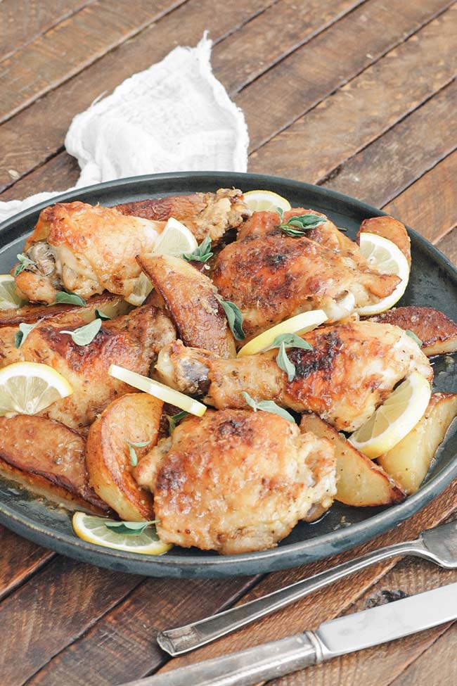 greek lemon chicken and potatoes