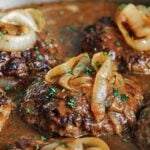 hamburger steak in onion gravy