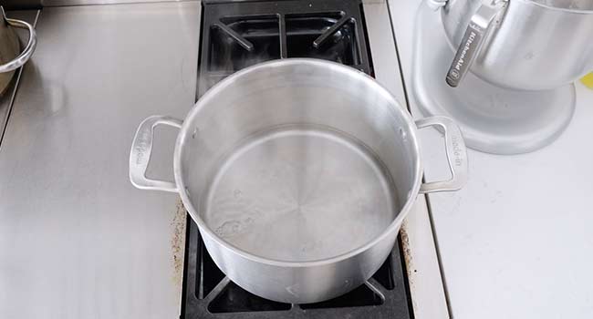 boiling water in a pot