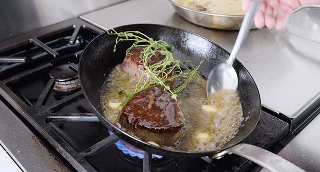 basting steaks