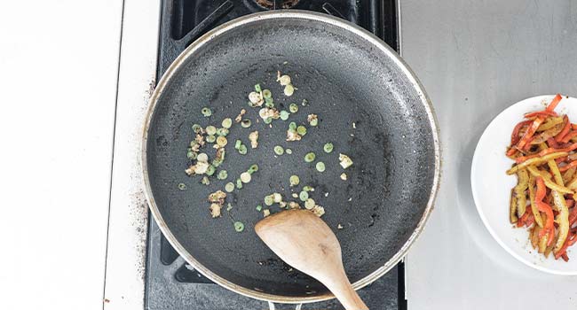 cooking onions and garlic