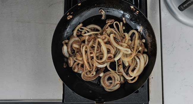 caramelized onions in a pan