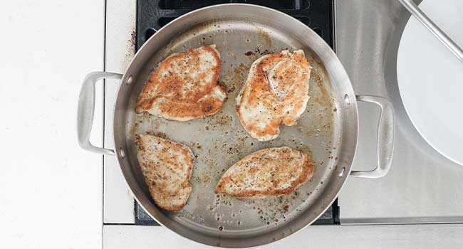 searing chicken breasts