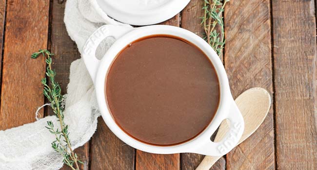 glace de viande meat glaze in a small bowl