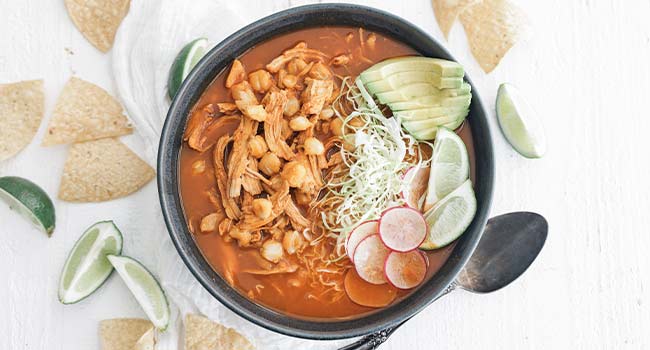 chicken pozole with limes